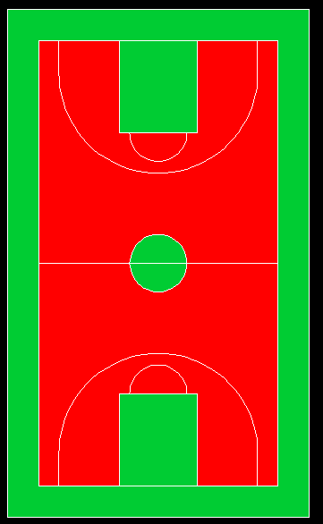 主红副绿篮球场效果图